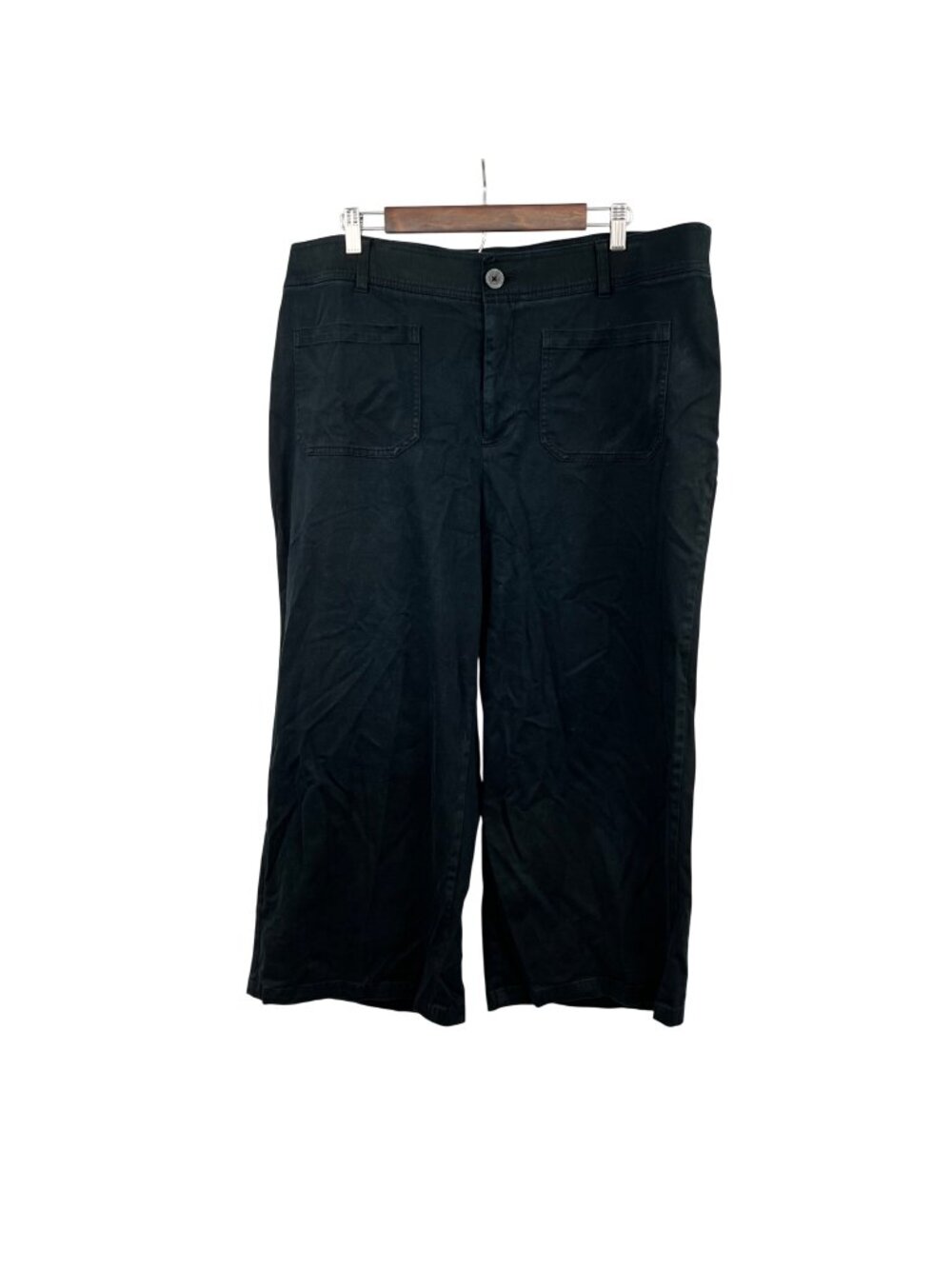 Ava & Viv Wide Leg Pants High Rise Black Womens Size 18 Pockets